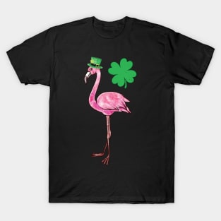 Lucky Leprechaun Flamingo St Patrick's Day T-Shirt